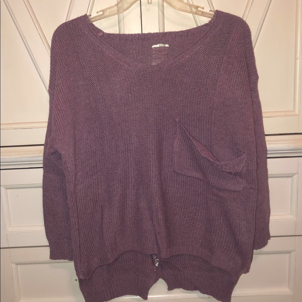 Wide v-neck sweater